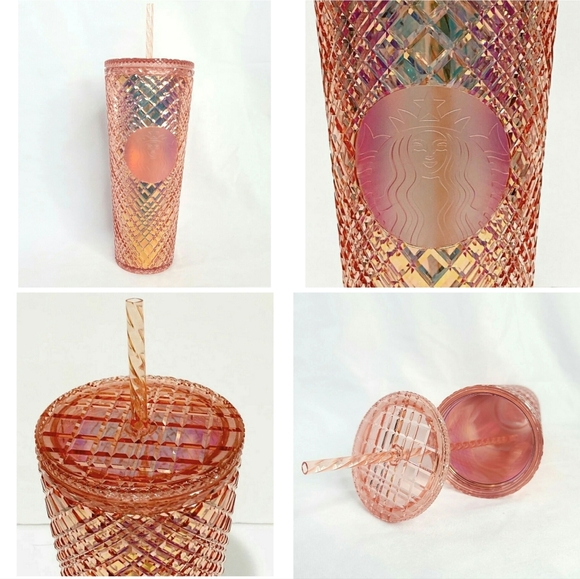 🆕️Rare Starbucks 2023 Studded Rose Gold Jeweled Coffee Tumbler Cup Venti 24oz - Picture 7 of 14